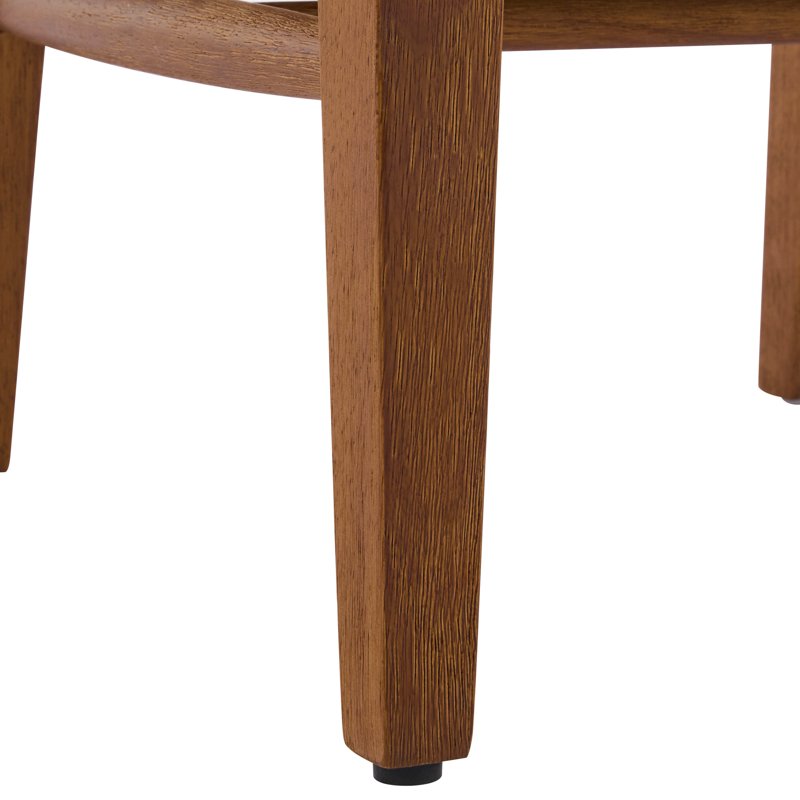 Upholstered Dining Chair Set of 4 - Beige & Walnut with Cane Back