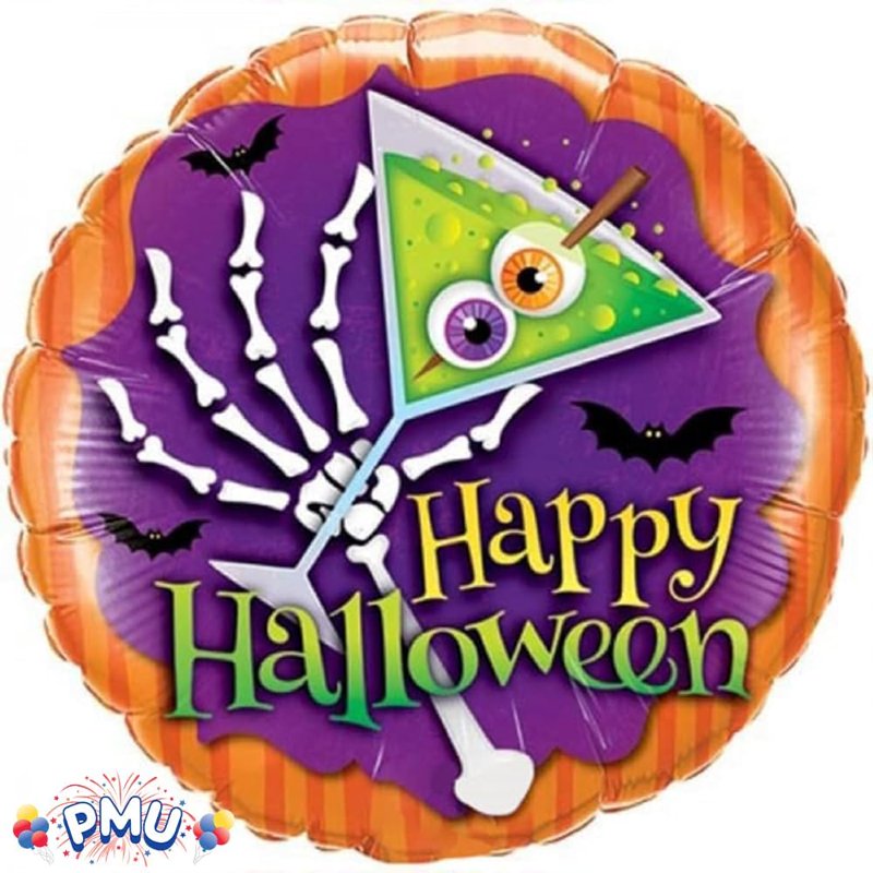 Halloween Balloon Bouquet Jack Faces - 10 Assorted 18in Mylar Balloons, Party Decoration