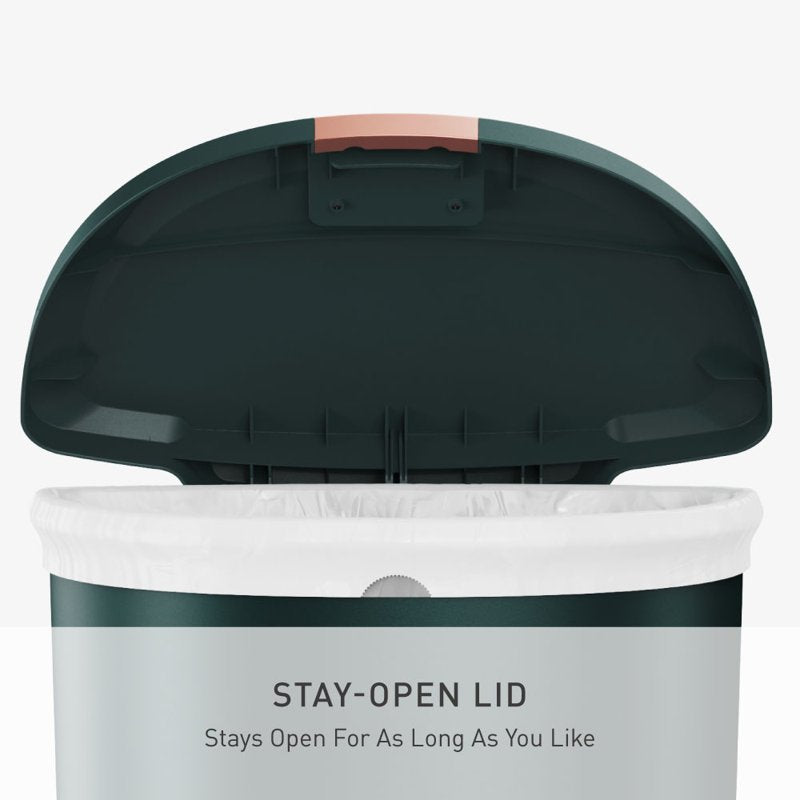 13 Gallon Plastic Step Trash Can with Secure Slide Lock Lid - Green