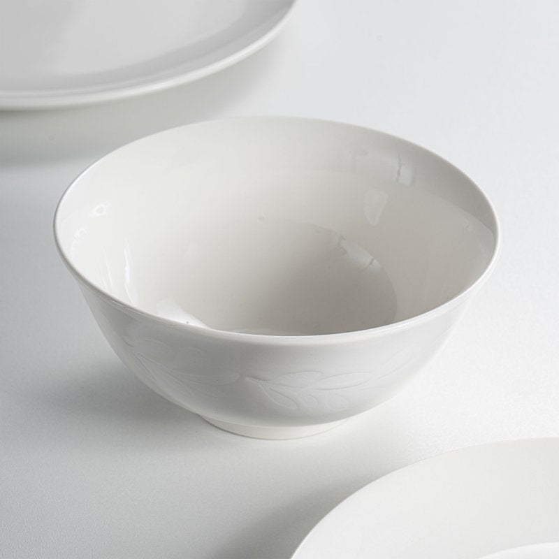 6-Inch Emelie White Stoneware Cereal Bowl - Versatile Kitchen Serveware