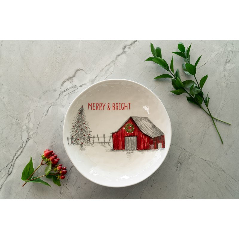 Large Ceramic Serving Bowl - Merry & Bright Barn Design