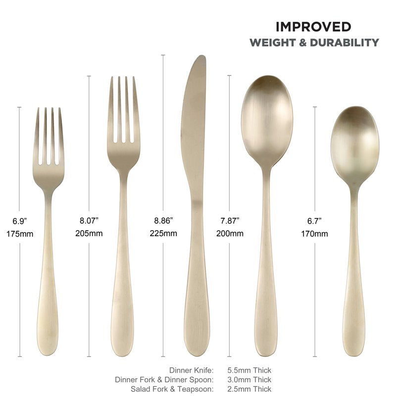 Champagne Satin 20-Piece Flatware Set - Service for 4