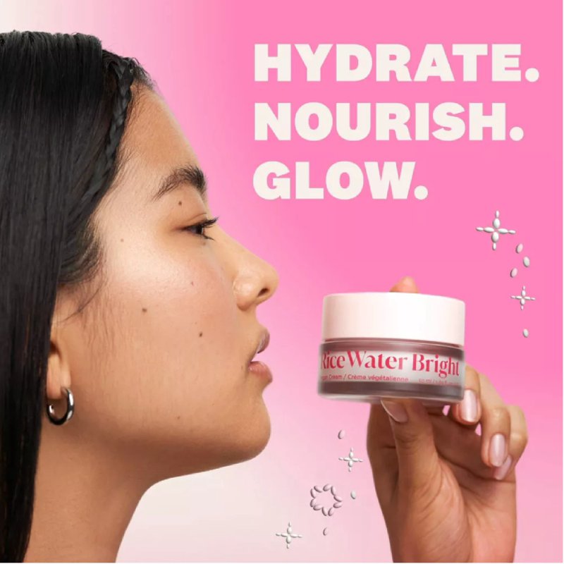 Rice Water Bright Vegan Cream - Hydrating Gel-Cream Moisturizer 1.69 fl oz