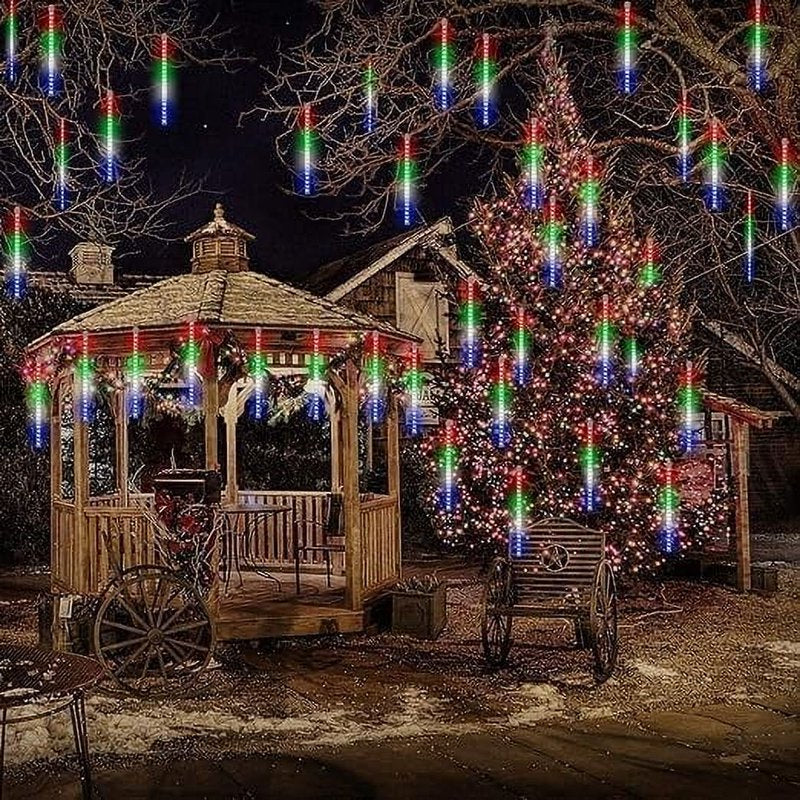 Multicolor 50cm Solar Rain Lights - Meteor Shower String Lights for Christmas & Weddings