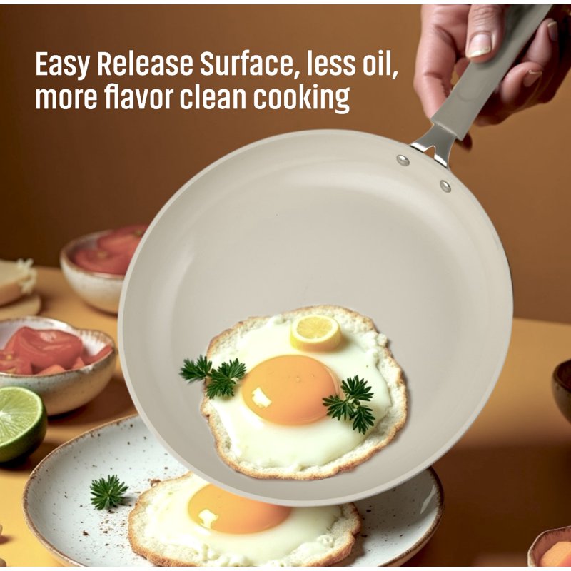 10-Inch Ceramic Frypan - Heavy-Gauge Aluminum, Nonstick Surface