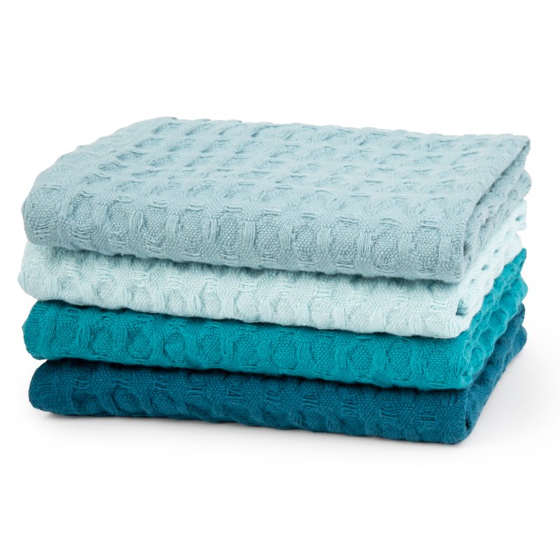 100% Cotton Waffle Dishcloths Set - 4 Piece, Topaz