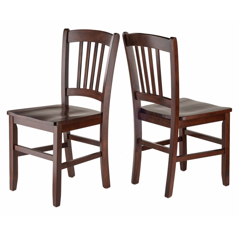 3-Piece Walnut Dining Set with Slat Back Chairs - 3 Units