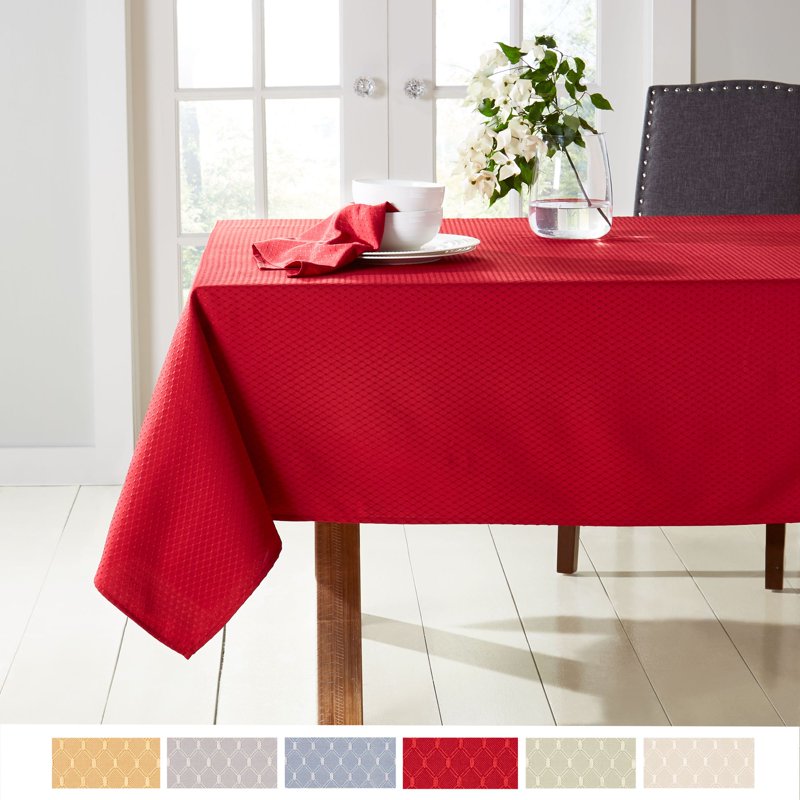 McKenna Tablecloth - Ruby, 60" x 84" - Water-Repellent Fabric