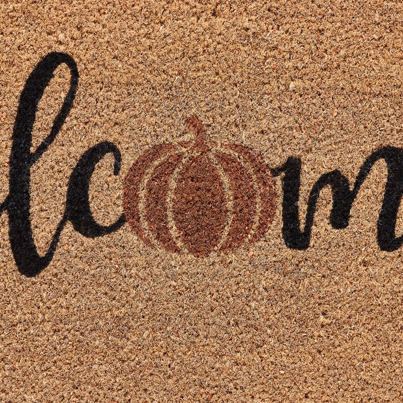 Outdoor Coir Doormat - Welcome Pumpkin Design 30x48 - Natural & Multicolor, Fall Welcome Mat