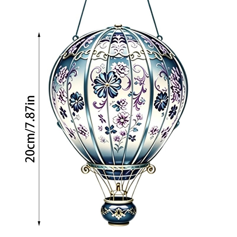 Hot Air Balloon Acrylic Ornament - Window & Garden Hanging Decor - Variation 037