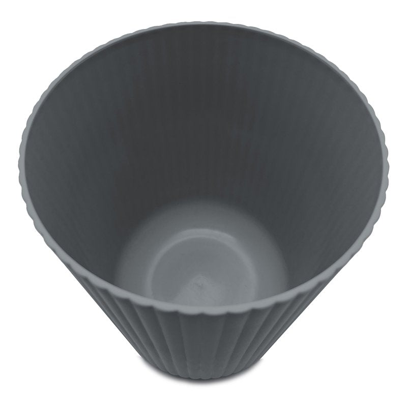 Ribbed Plastic Trash Can - 1.64 Gallon Grey Wastebasket