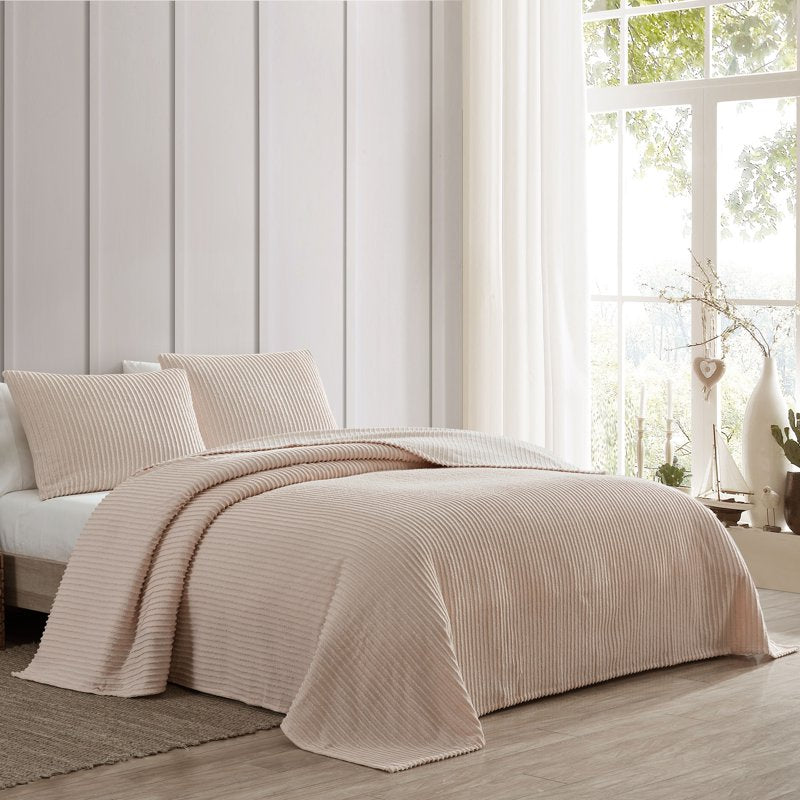 Beatrice Home Fashions Channel Chenille Standard Sham - White - Variation