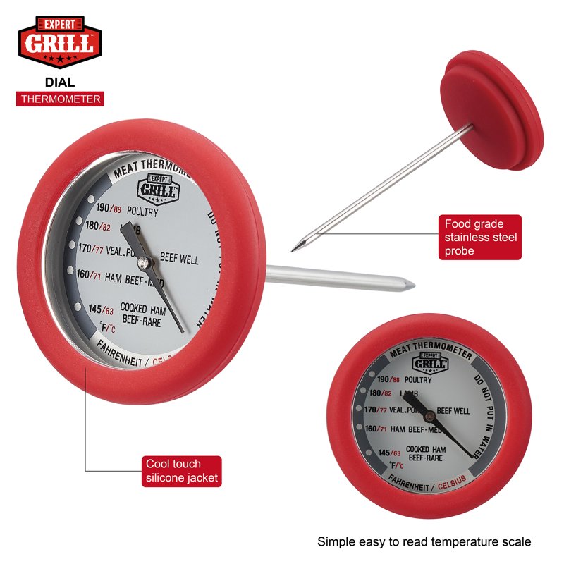 Stainless Steel Meat Thermometer with Dial - NSF Approved