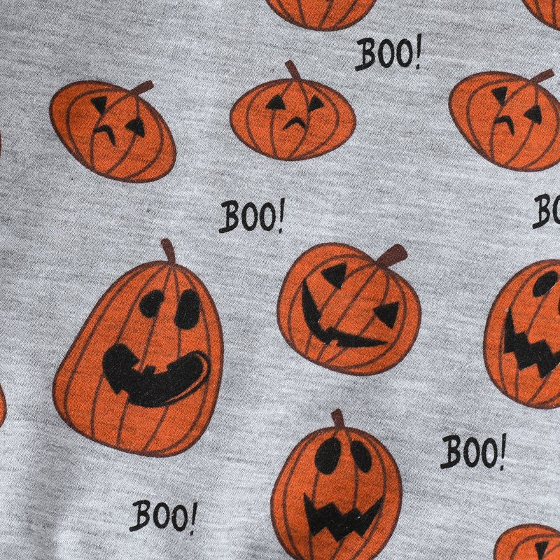 Gray Baby Halloween Clothes Set - Pumpkin Sweatshirt & Pants for 4-5T