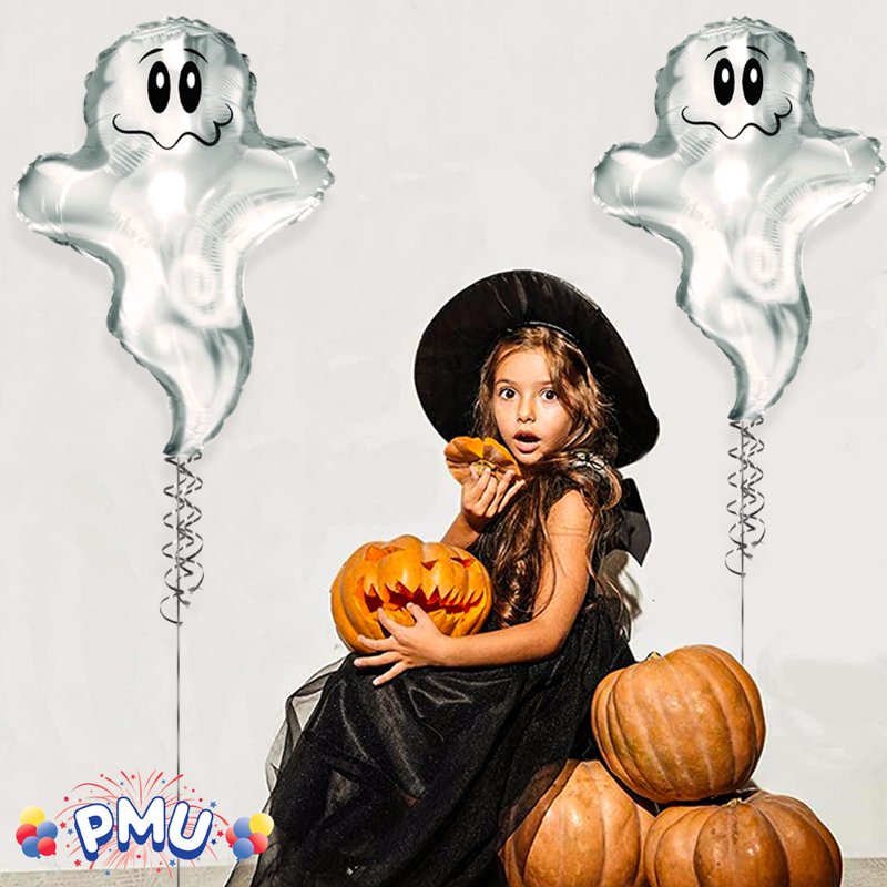 Halloween Flying Ghost Mylar Balloon 24 Inch - Pack of 10 Ghost Balloons