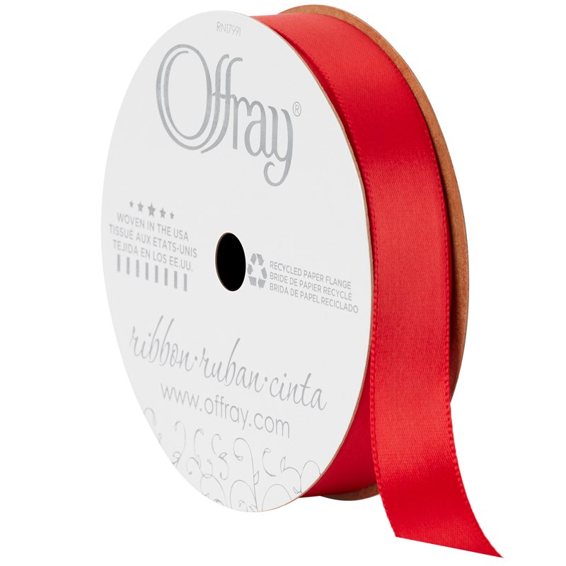 (3 Pack) Offray Red Satin Ribbon 5/8 Inch, 18 Feet, Craft & Sewing Trim - Variation of THIS listing: Red, 3 Pack