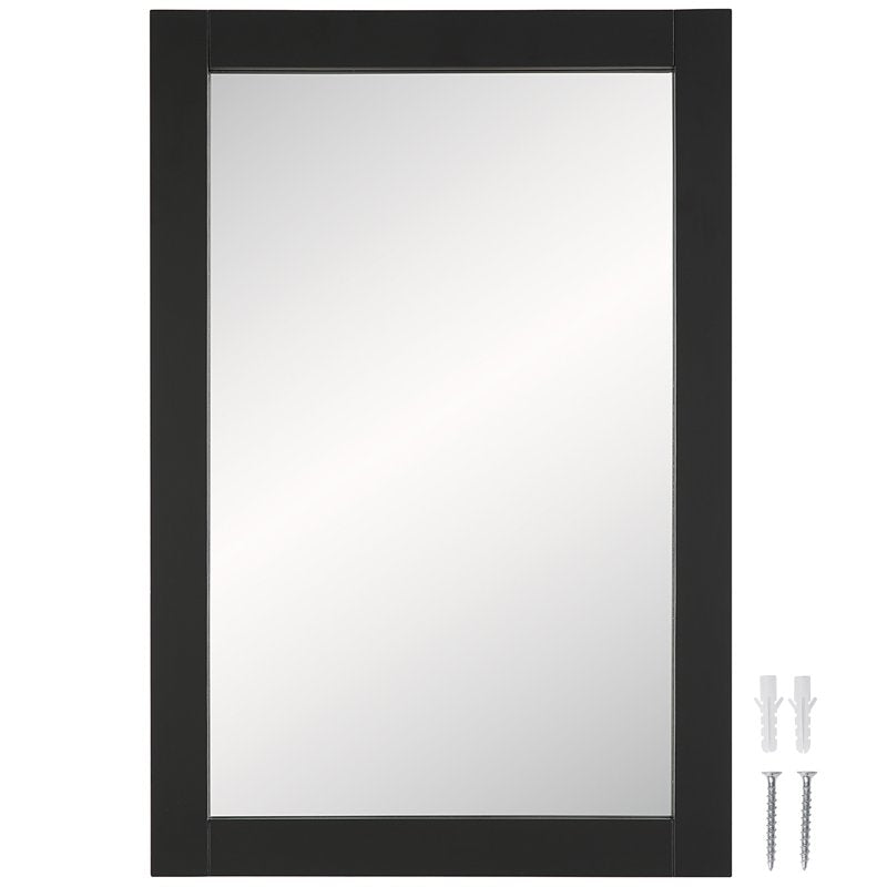 Design House Shorewood 20 x 30 Inch Wall Accent Mirror - Matte Black