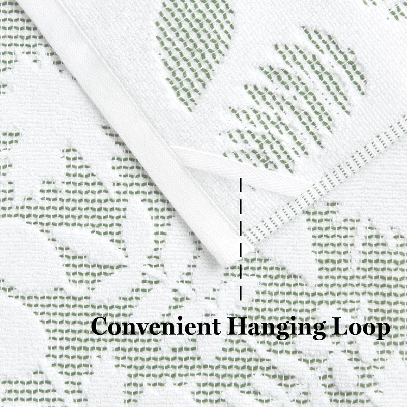 Fall-Inspired Jacquard Kitchen Towels 2-Pack Set - Green