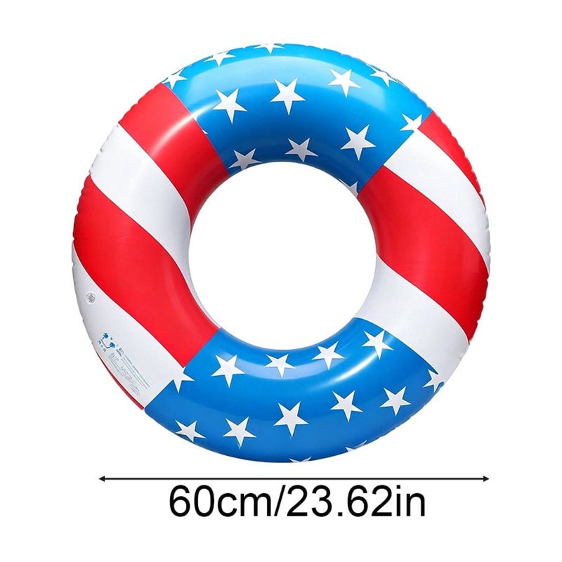 Vikakiooze USA Flag Pool Float - Patriotic 24-Inch Swim Ring for Kids & Adults