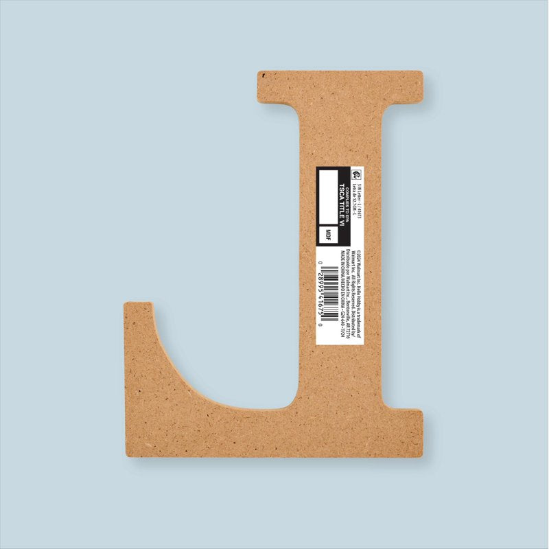 Unfinished MDF Wood Letter L - 5 Inch Craft Sign for DIY Decor