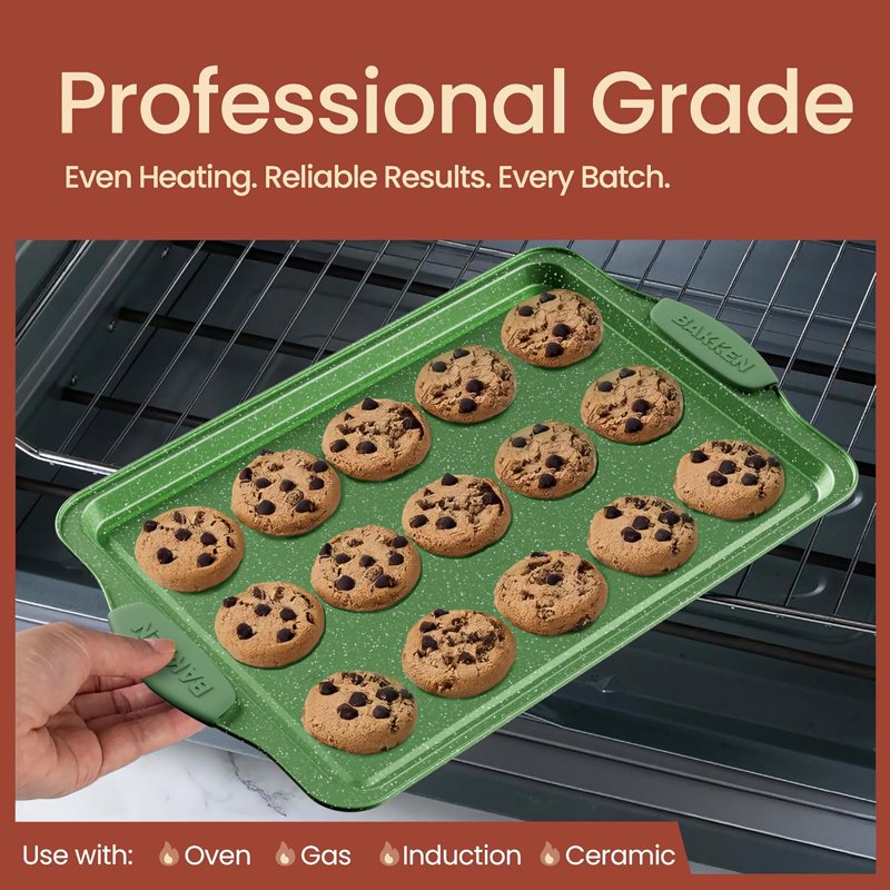 Nonstick Green Marble Baking Pan Set - 8-Piece Bakeware Set