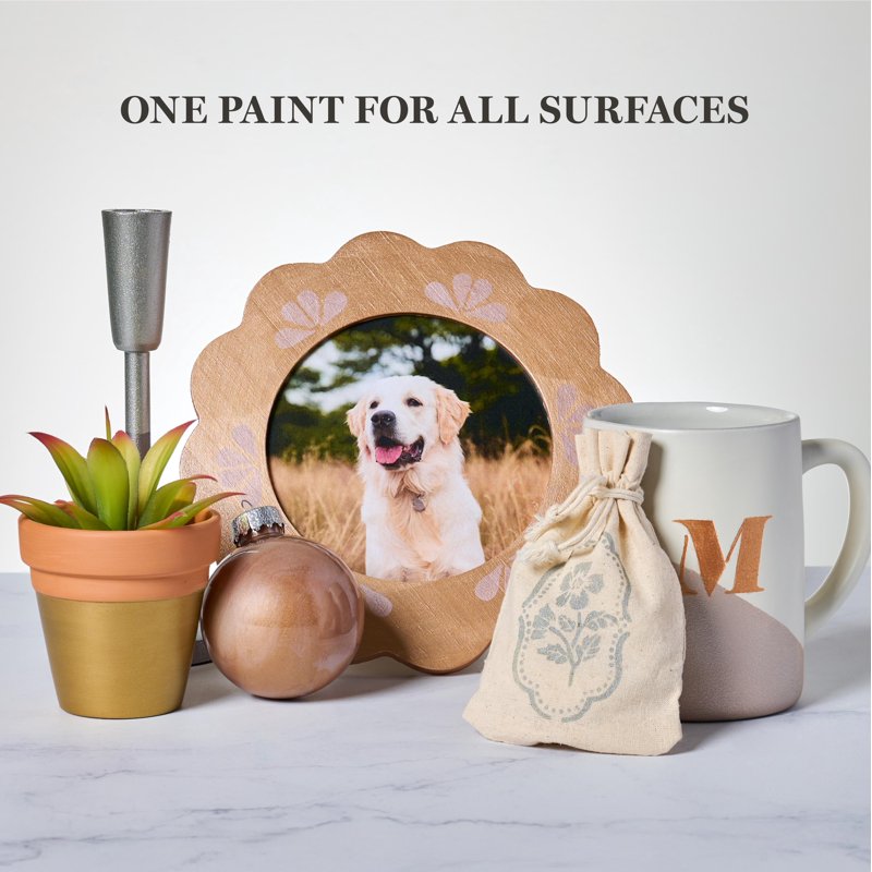 Multi-Surface Glitter Acrylic Craft Paint Set - Mixed Metals, 10 x 2 fl oz
