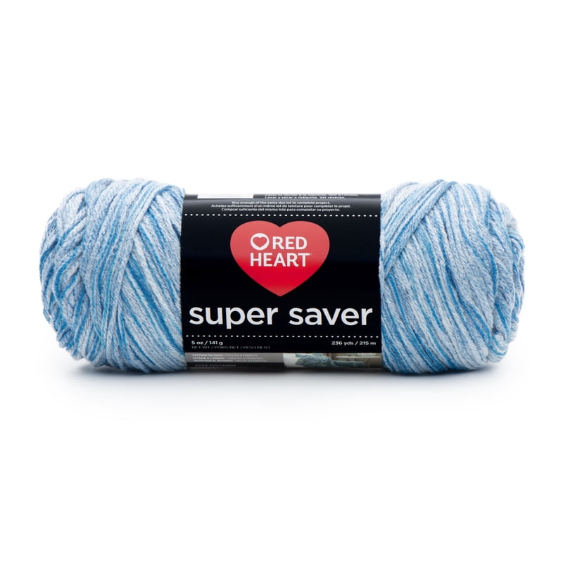 Red Heart Super Saver Worsted Acrylic Yarn Lapis 3 Pack - #4 Weight