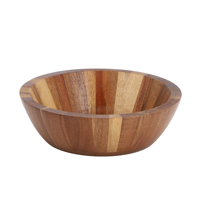 Acacia Wood Salad Bowl Set - 4 Piece Dark Brown 7 Inch