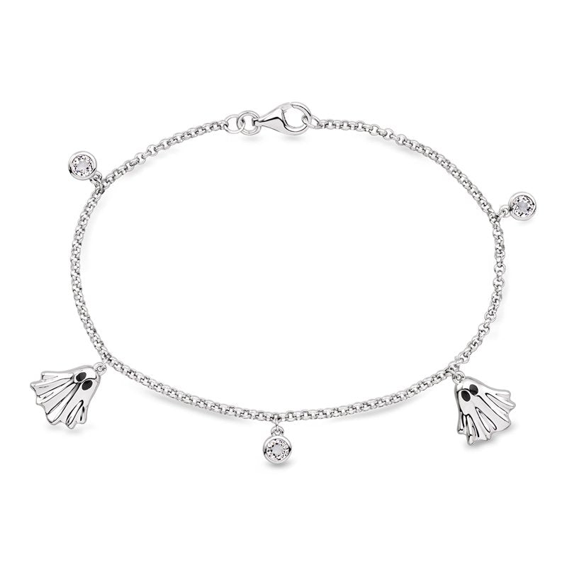 Sterling Silver Ghost Bracelet with White Topaz - Women's Jewelry