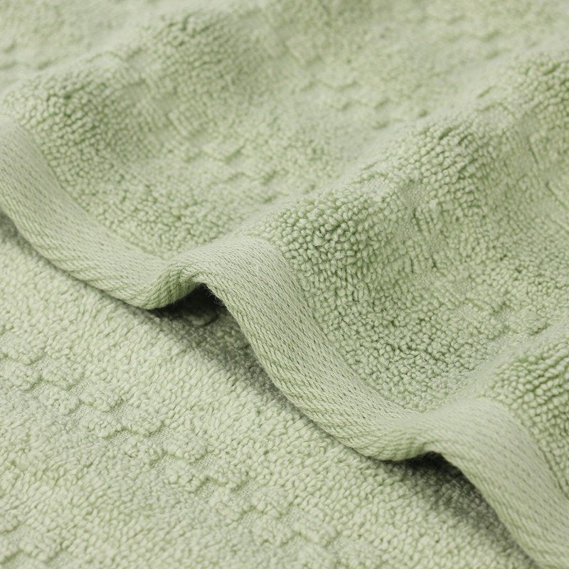 Green Cotton Waffle Textured 2-Piece Bath Sheet Set - Zero Twist Absorbent Towels