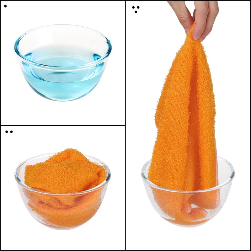 12 Pcs Microfiber Kitchen Cloths - Absorbent Rayon Bamboo Towel 7" x 9" - Orange