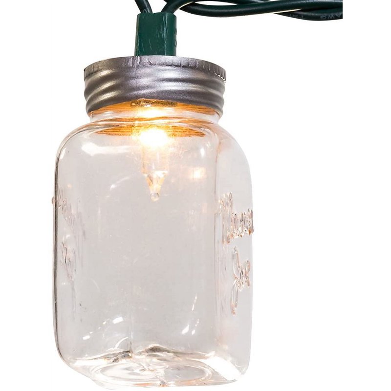 Clear Mason Jar String Lights - Indoor & Outdoor Festive Decor