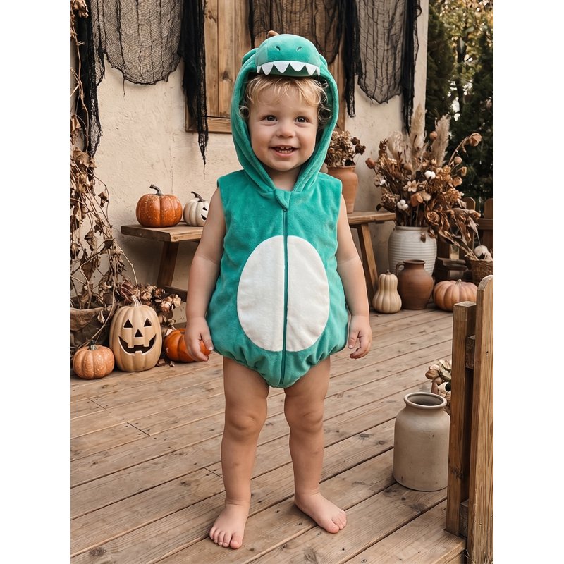 Newborn Baby Boy Dinosaur Costume - Green 12-18 Months Halloween Animal Cosplay Outfit