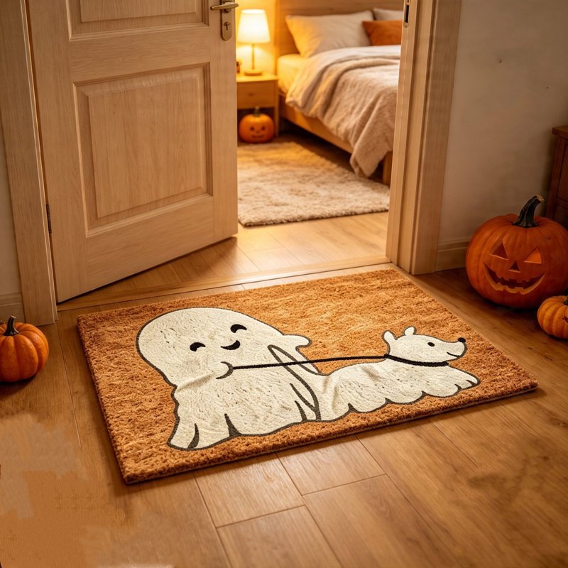 Halloween Doormat 31.5x19.7in Ghost Walking Dog Fall Decor – Variation of THIS Listing