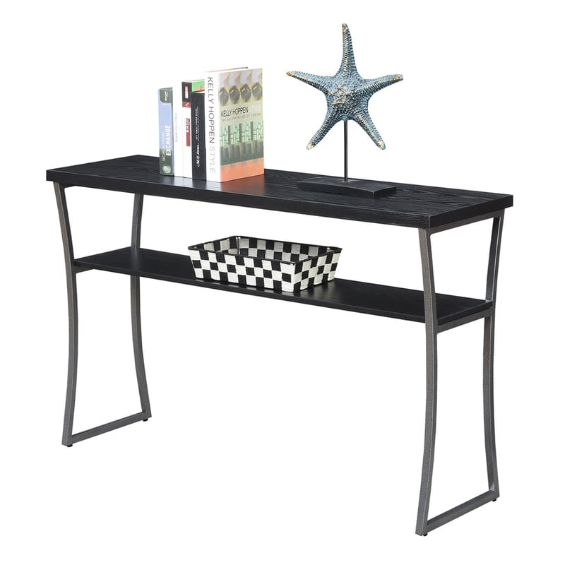 Modern X-Calibur Console Table with Bottom Shelf - Multiple Finishes