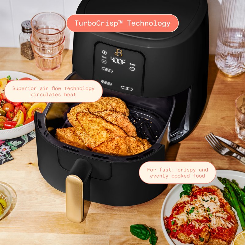 6 Qt Air Fryer with TurboCrisp Technology - Black