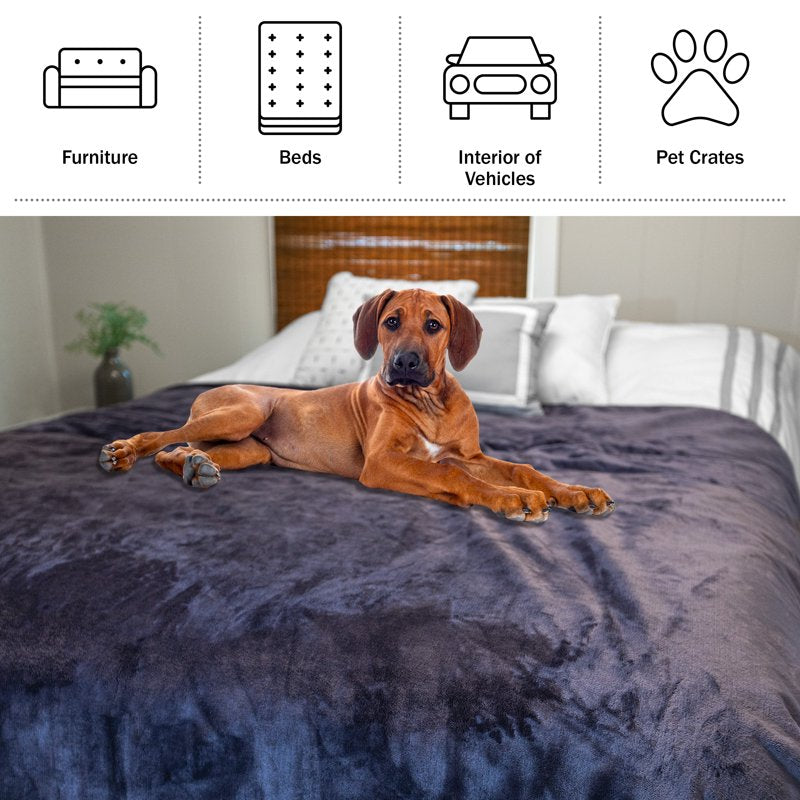 Purple Waterproof King Size Throw Blanket for Kids Pets Outdoors - 80x80