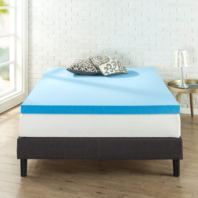 Full Size Green Tea Cooling Gel Memory Foam Mattress Topper - 3 Inch