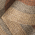 SAFAVIEH Washable Rug Outdoor Braided Collection - 3' x 5' Oval, Brown & Gold, Handmade & Reversible, Non-Shedding & Easy to Clean, Ideal for Patio, Backyard, Mudroom (BRD318T)