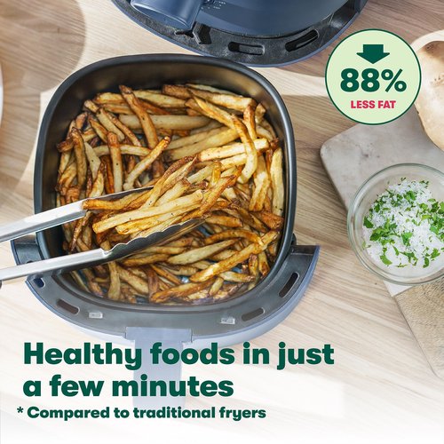 BELLA 2.9QT Manual Air Fryer, No Pre-Heat Needed, No-Oil Frying, Fast Healthy Evenly Cooked Meal Every Time, Removeable Dishwasher Safe Non Stick Pan and Crisping Tray for Easy Clean Up, Matte Blue