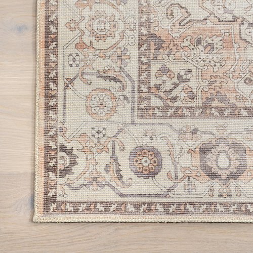nuLOOM 5' x 8' Green Haven Collection Indoor Area Rug, Recycled Cotton, Machine Washable, Stitched Edging, Flat Woven, Mylah Beige