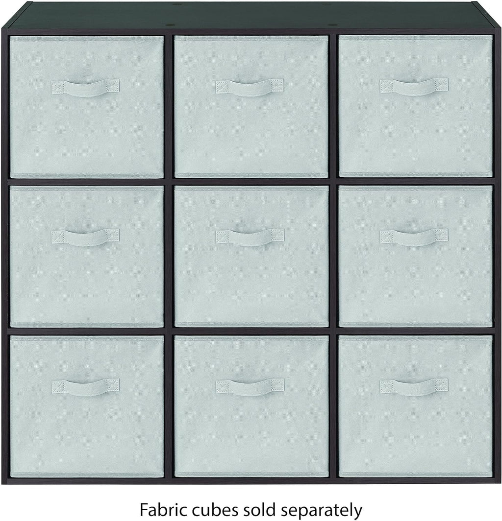 Whitmor 9 Cube Storage Organizer - Stackable MDF Wood Bookcase for Home & Office | Espresso Finish, 35.5"L x 11.7"W x 35.5"H