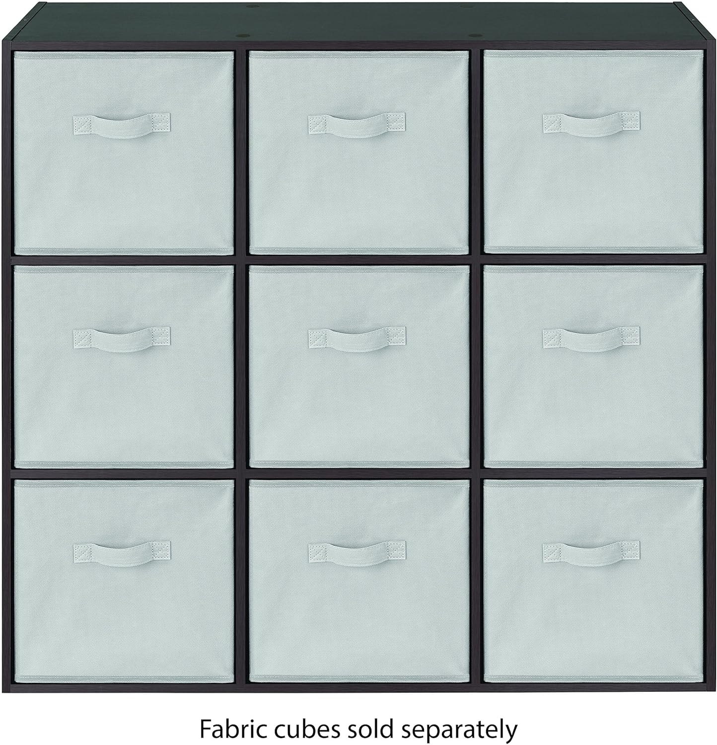 Whitmor 9 Cube Storage Organizer - Stackable MDF Wood Bookcase for Home & Office | Espresso Finish, 35.5"L x 11.7"W x 35.5"H