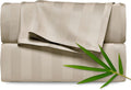 Pure Bamboo Full Bed Sheet Set - 100% Organic Viscose, Luxuriously Soft & Cooling | Jacquard Sand, Double Stitching