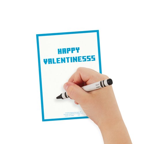 Hallmark Minecraft Valentines Day Cards and Stickers for Kids School (24 Classroom Valentines with Envelopes)