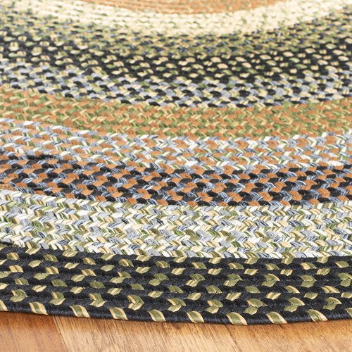 SAFAVIEH Washable Rug Outdoor Braided Collection - 5' Round, Multi, Handmade & Reversible, Non-Shedding & Easy to Clean, Ideal for Patio, Backyard, Mudroom (BRD308A)