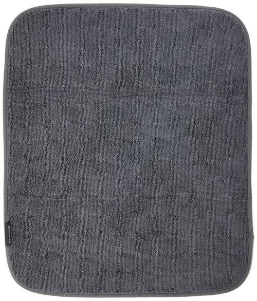 Brabantia SinkSide 16 x 19" Microfiber Dish Drying Mat for Kitchen Countertop (Dark Gray) Foldable Machine-Safe Absorbable Pad for Plates, Pots, Glasses