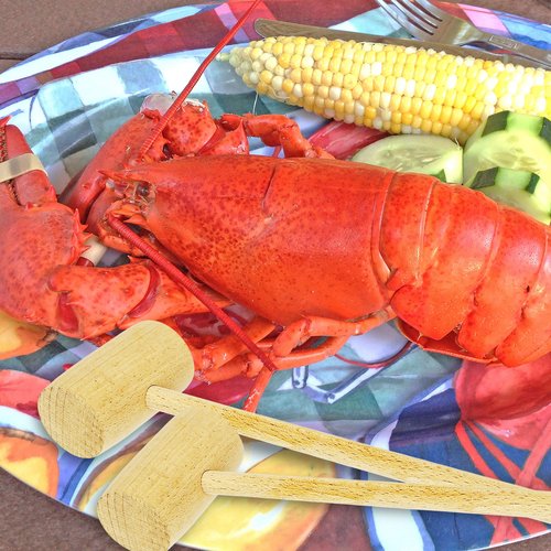 "Wooden Crab Mallet Seafood Lobster Shellfish Cracker Hammer - Hardwood Set of 4 by Southern Homewares"