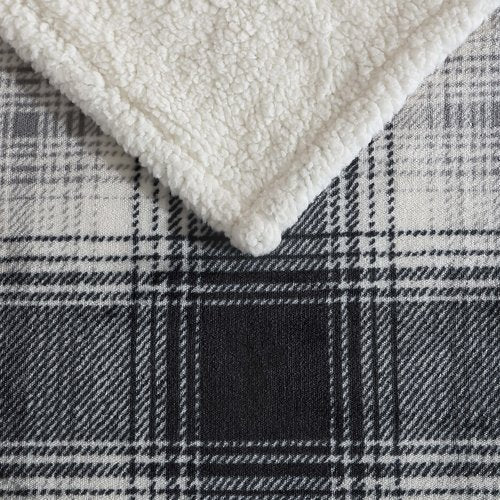 Eddie Bauer - Throw Blanket, Reversible Sherpa Fleece Bedding, Home Decor for All Seasons (Vail Plaid, Throw)