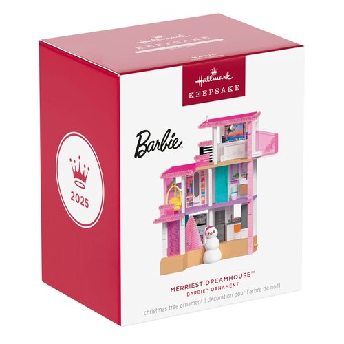 Hallmark Keepsake Christmas Ornament 2025, Barbie Merriest Dreamhouse Musical with Light, Gifts for Barbie Fans